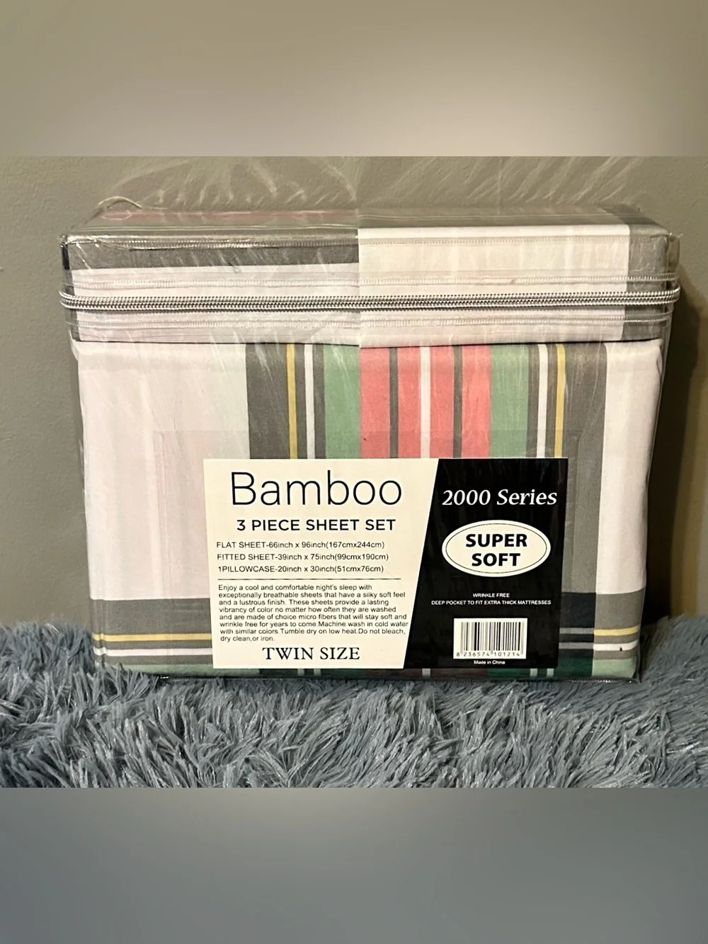 New Organic Earth Bella Home 3pc Twin Bamboo Sheet Set~Ultra Plush~Wrinkle Free